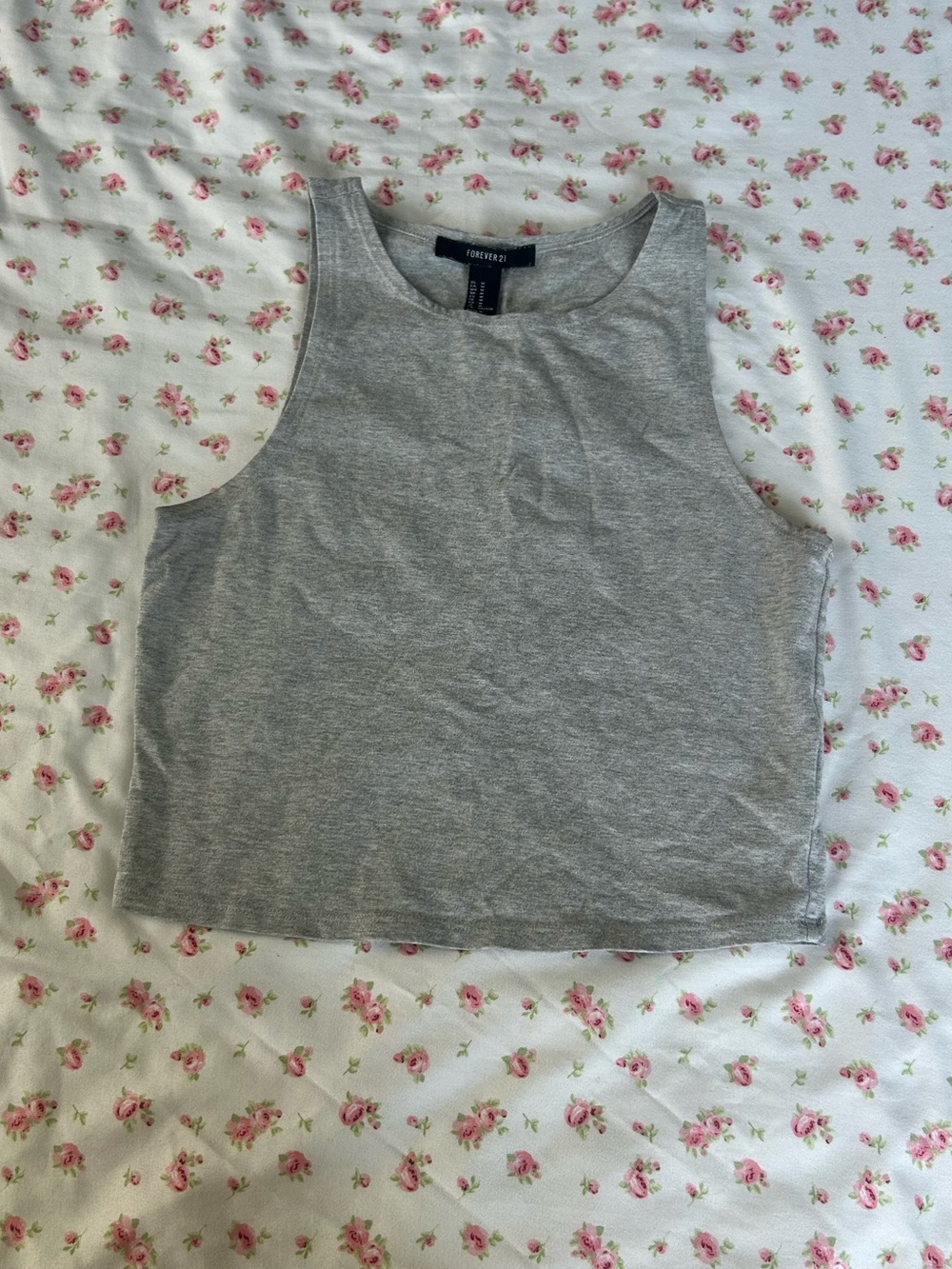 Forever 21 Gray Cropped Tank Top